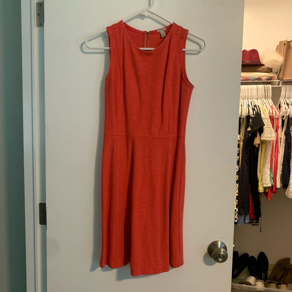 J Crew coral shift dress 0